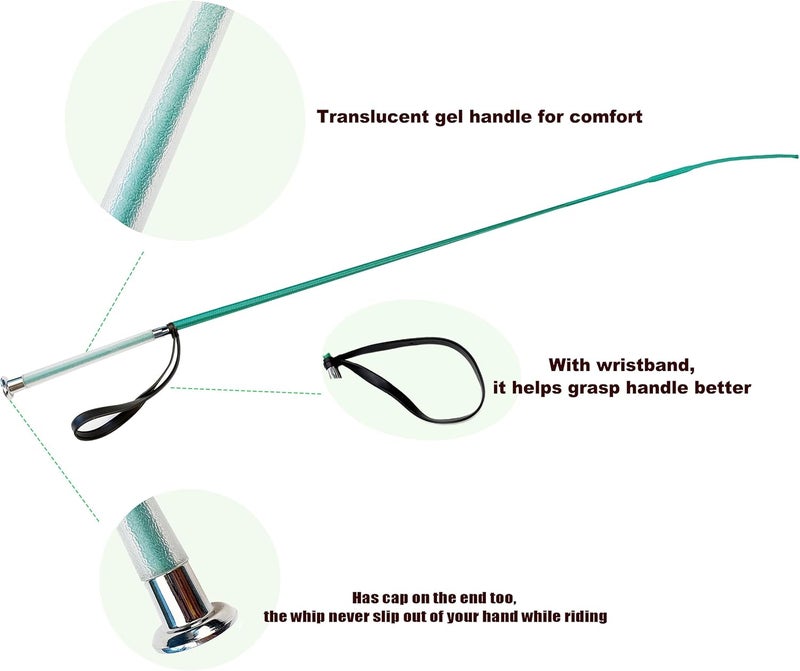 Luynro Horse Dressage Whip 43inch/47inch,Pig Whip Training Livestock Stick with Wristband,Comfortable Gel Handle - Image 3